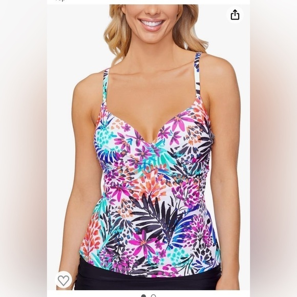 Island Escape Multicolor Floral Tankini Top - Picture 1 of 10